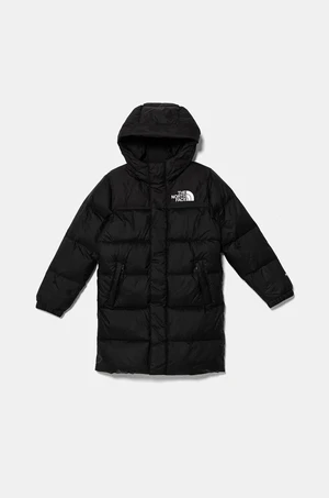 Dětská péřová bunda The North Face TEEN NUPTSE LONG PARKA černá barva, NF0A88UFJK31