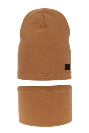 AGBO Boy's spring/ autumn set: hat and tube scarf camel Frizi