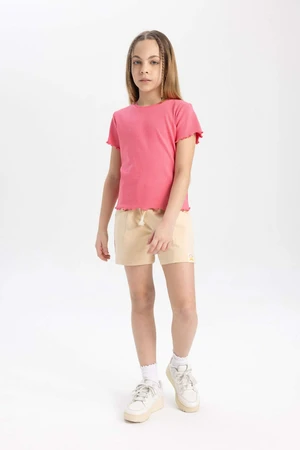 DEFACTO Girl's Pocket Woven Label Shorts