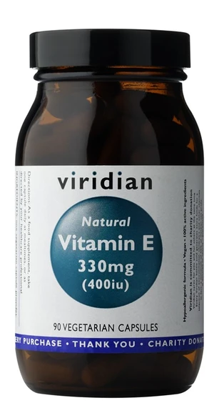 VIRIDIAN Vitamin E 330 mg 400iu 90 kapslí