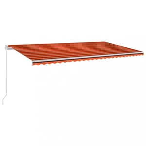 Ručně zatahovací markýza s LED světlem 600x300 cm Dekorhome Hnědá / oranžová