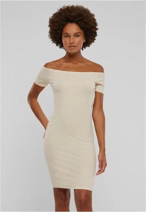 Women's Dress Off Shoulder Rib Cream