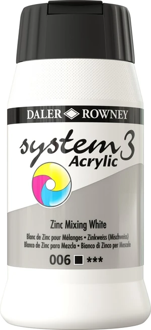 Daler Rowney System3 Akrylová barva Zinc Mixing White 500 ml 1 ks