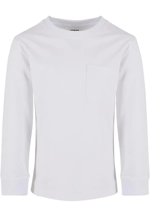 Boys' long-sleeved T-shirt with pocket white