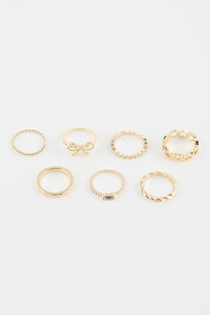 DEFACTO Women's 7-Piece Gold Ring