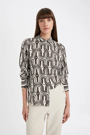 DEFACTO Regular Fit Patterned Long Sleeve Shirt