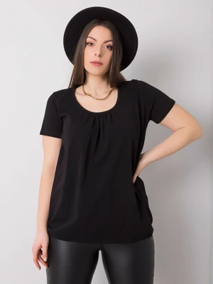 Black cotton blouse plus size