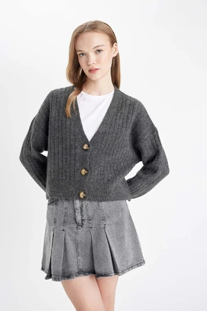 DEFACTO Regular Fit V-Neck Knitwear Cardigan