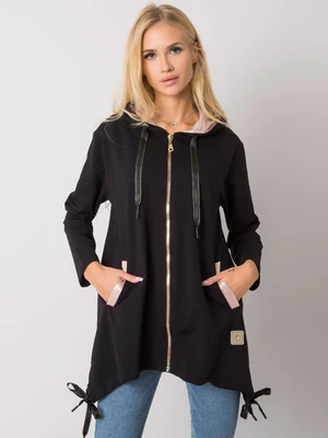 Black zip-up hoodie with pockets