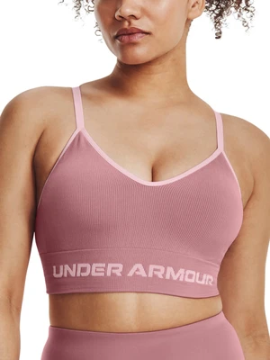 Under Armour UA Seamless Low Long Rib Sportovní podprsenka Růžová