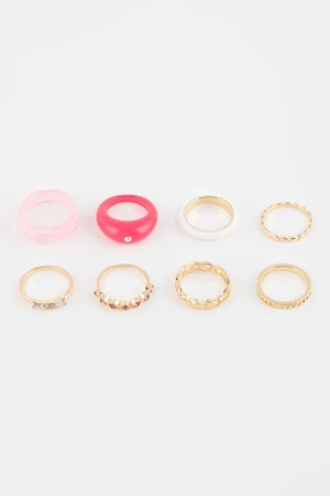 DEFACTO Women's 8 Colorful Rings