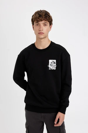 DEFACTO Boxy Fit Crew Neck Printed Sweatshirt