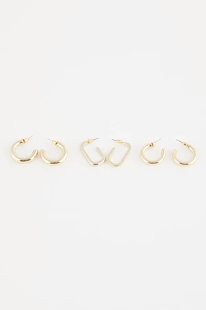 DEFACTO Woman's 3-Piece Gold Hoop Earring