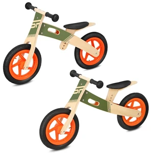 Spokey WOO-RIDE DUO Children's wooden balance bike 2in1, khaki