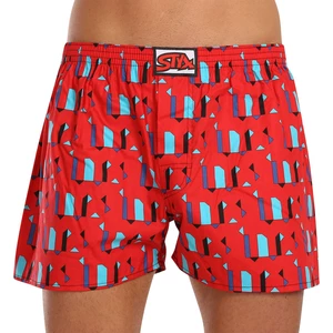 Red Men's Patterned Boxer Shorts Styx Shapes