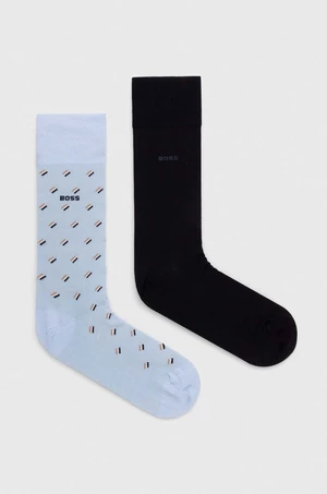 Ponožky BOSS 2-pack pánské, černá barva, 50478350