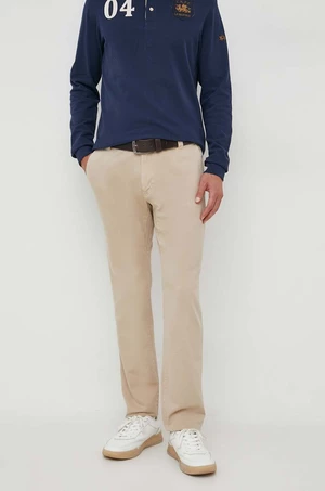 Bavlněné kalhoty Calvin Klein Jeans béžová barva, ve střihu chinos