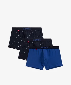 Pánské boxerky ATLANTIC 3Pack - tmavě modré/modré