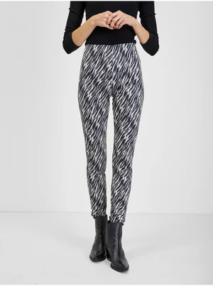 Orsay White and Black Ladies Patterned Suede Trousers - Women