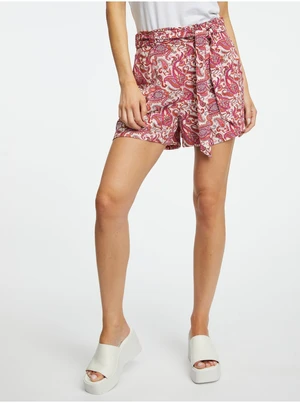 Orsay Creamy Pink Women Patterned Shorts - Women