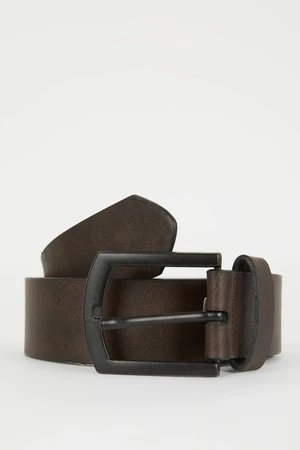 DEFACTO Man Rectangle Clasp Faux Leather Jean Belt