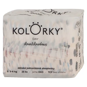 KOLORKY DAY Jednorázové EKO plenky déšť & duhy S (3-6 kg) 25 kusů