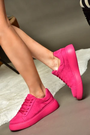 Fox Shoes Fuchsia Suede Women's Sports Shoes Sneakers.