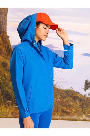 LC Waikiki Women's Outdoor Raincoat with a Printed Long Sleeve with a Hoodie.