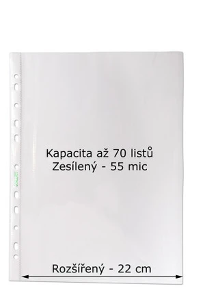 Prospektový obal CONCORDE A4, 55 mic., rozšířený, hladký, sada 100ks