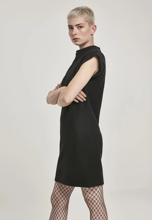 Women's Terry Dress with Extended Shoulder Naps Black
