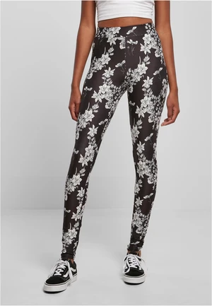 Women's soft leggings AOP blackflower