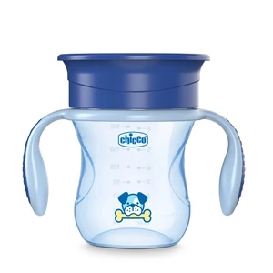 CHICCO Hrneček Perfect 360 s držadly modrý 12m+ 200 ml