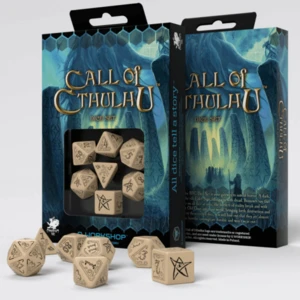 Sada kostek Call of Cthulhu Dice Set Beige and Black