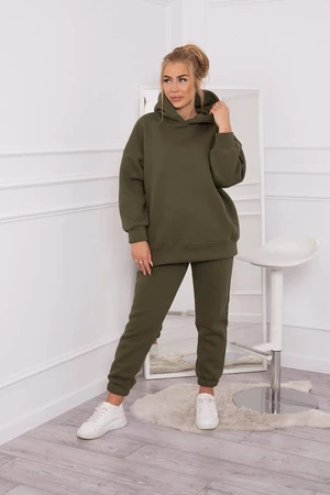 Insulated set with sweatshirt in khaki color