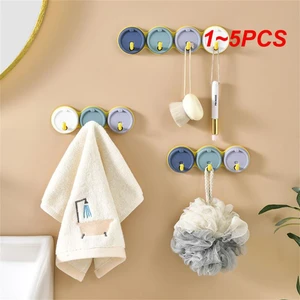 1~5PCS Home Decor 3/4 Rows Hanger Beautiful Self Adhesive Nail-free Small Moisture-proof Bathroom Organizer Small Object Hanger