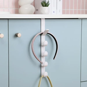 5 Hooks Wardrobe Coat Hook Simple Long Row Of Hooks For Kitchen Bathroom Behind The Door Towel Household Gadgets Multifunctional