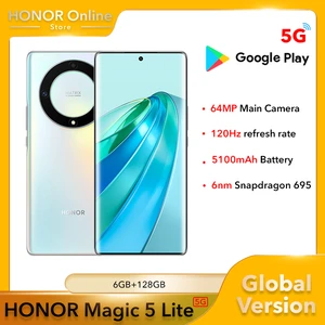 HONOR Magic 5 Lite 5G HONOR X9a Smartphone 6.67" AMOLED 120Hz Display 64MP Cameras 5100 mAh 40W Snapdragon 695 Mobile Phones