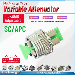 2pcs AB232 SC/APC-SC/APC Adjustable Decay Attenuator 0-30dB Variable Fiber Optic Attenuator Variable Coupler