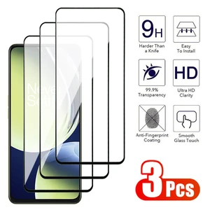 3Pcs Tempered Glass For Oneplus 8T 9 10T 10R Ace 2V Screen Protector Nord CE 2 3 Lite 2T N10 N20 N30 N100 N200 N300 Safety Film