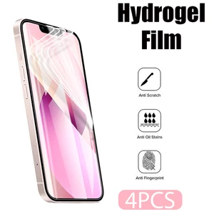 4PCS Hydrogel Film Screen Protector for iPhone 13 12 11 Pro 8 Plus Screen Protector For Iphone 11 PRO MAX XS XR X 7 6 SE 2020