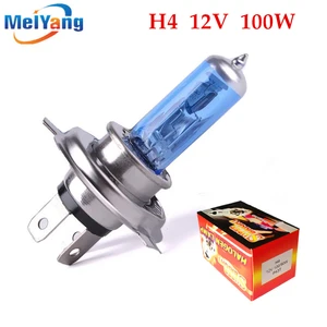 H4 100W 12V Halogen Bulb h4 super white Fog Lights High Power Car Headlights Lamp Car Light Source parking auto