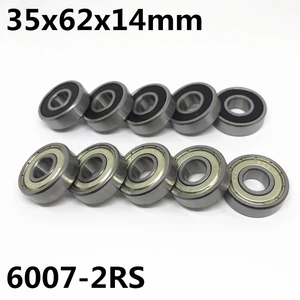 2pcs High quality 6007-2RS ball bearing 35x62x14 mm deep groove ball bearing 6007RS 6007