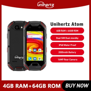 Unihertz Atom Smartphone 4G Rugged 4GB RAM 64GB ROM 2.45 inch Android 9 Octa Core Cellphones unlocked Mobile Phone 2000mAh NFC