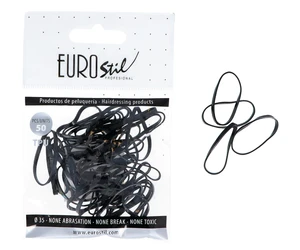 Gumičky do vlasov Eurostil Profesional TPU Hair Elastics For Hairstyles - čierne, 50 ks (06809)