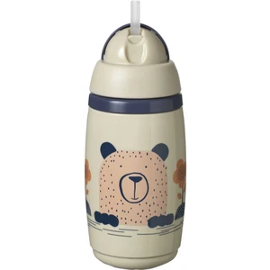 Tommee Tippee Superstar Insulated Straw hrnek s brčkem pro děti 12m+ Grey 266 ml