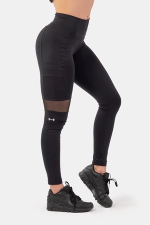 Nebbia Legíny Sporty s vysokým pasem a kapsou na boku 404 black XS