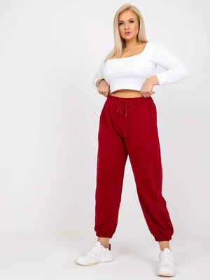 Burgundy sweatpants with Ainhoa plus size pockets