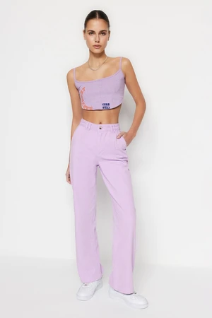 Trendyol Lilac High Waist Wide Leg Jeans Pants