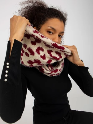 Light beige and burgundy women's chimney with patterns