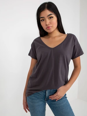 Basic Charcoal V-Neck T-Shirt by Emory